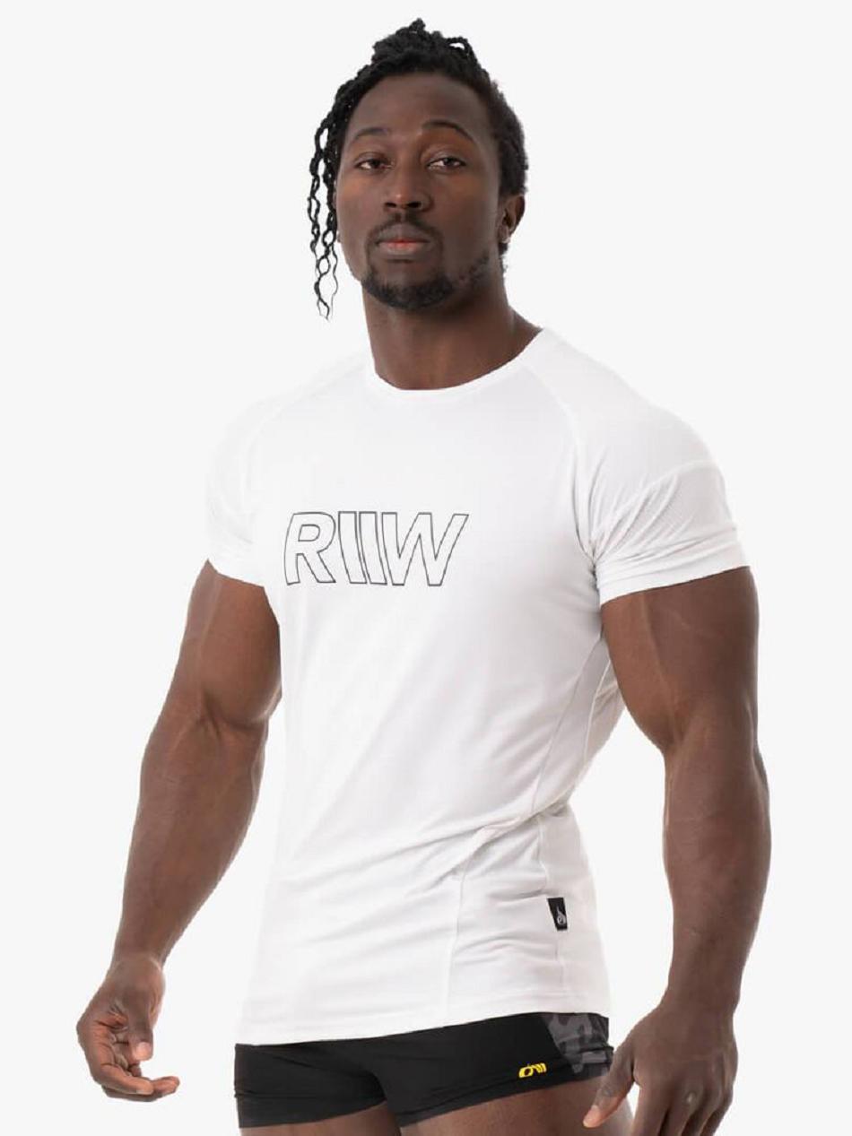 White Men's Ryderwear Shield T-Shirt Top | 84RT87188