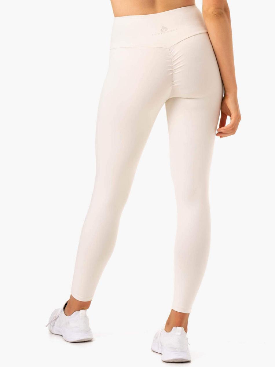 White Women's Ryderwear Adapt High Waisted Scrunch Leggings | 45YR39651