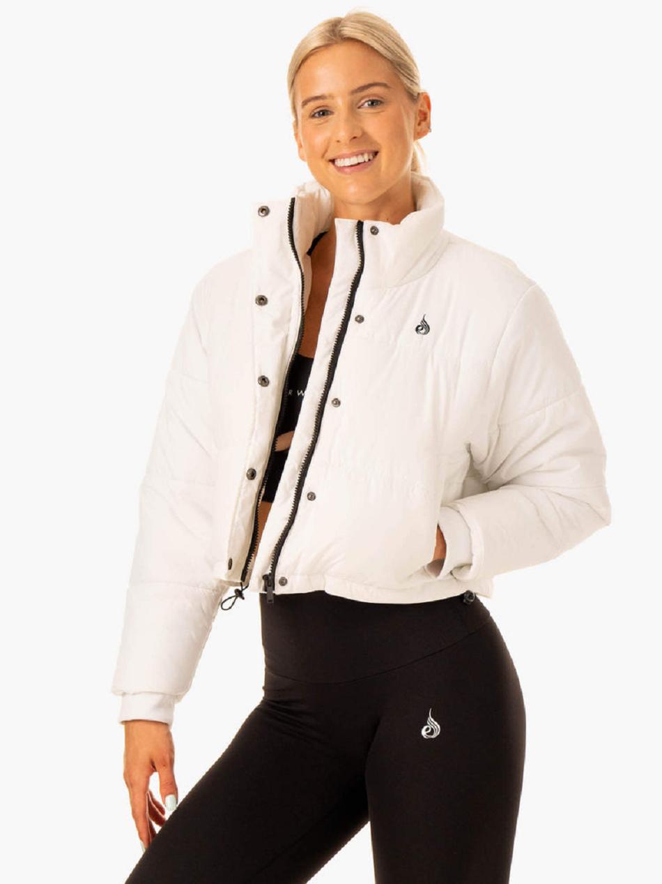 White Women's Ryderwear Apex Puffer Jackets | 144G67336