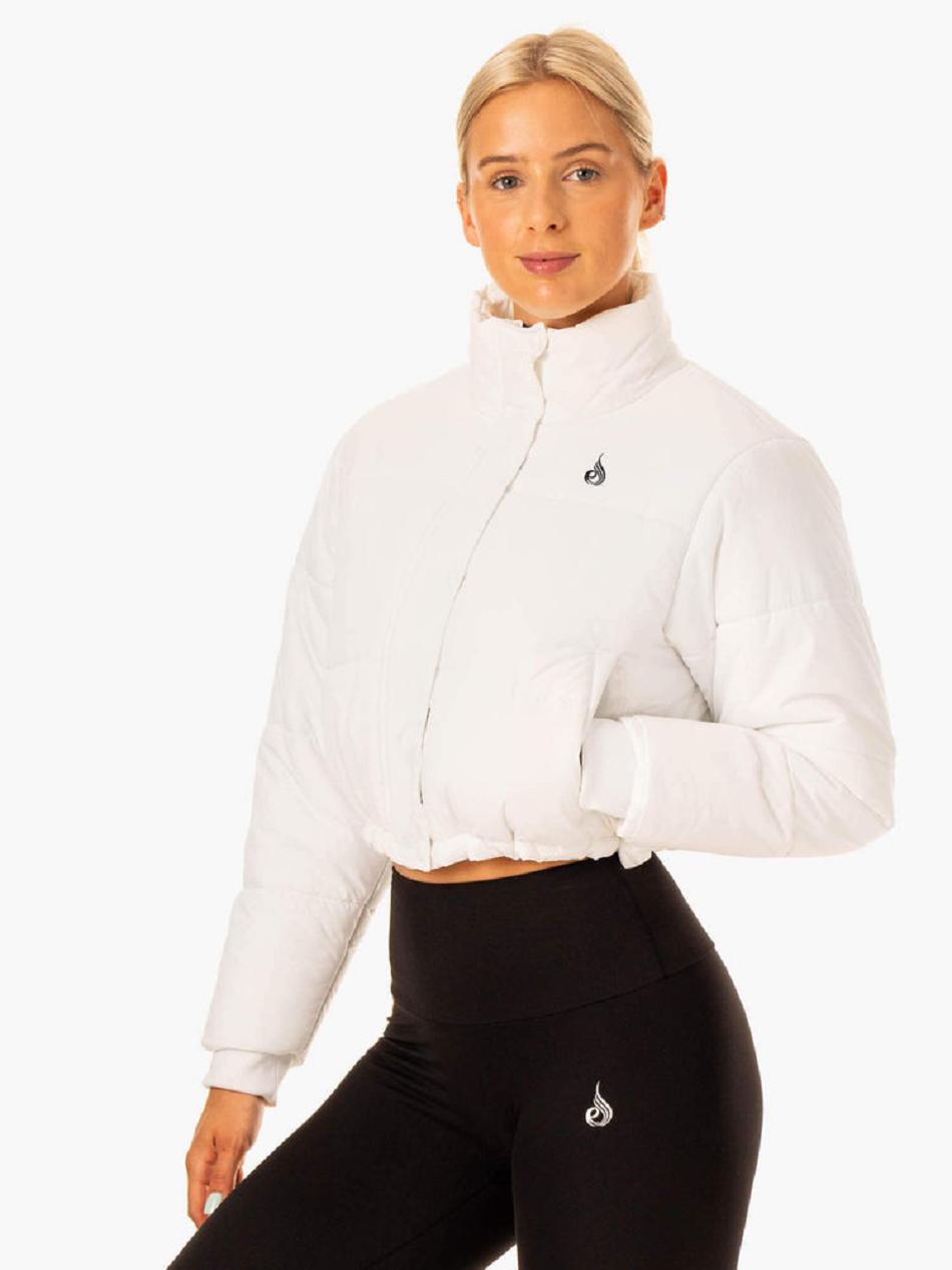 White Women's Ryderwear Apex Puffer Jackets | 144G67336