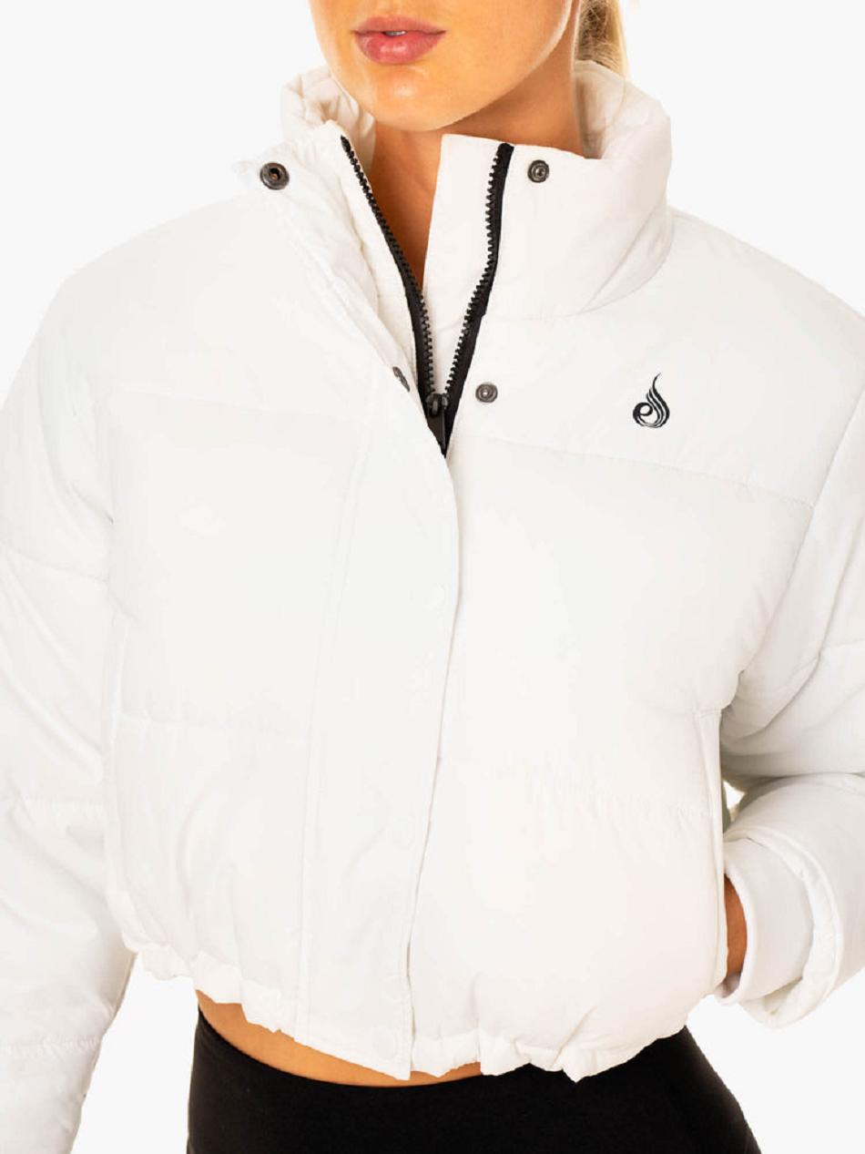 White Women's Ryderwear Apex Puffer Jackets | 144G67336