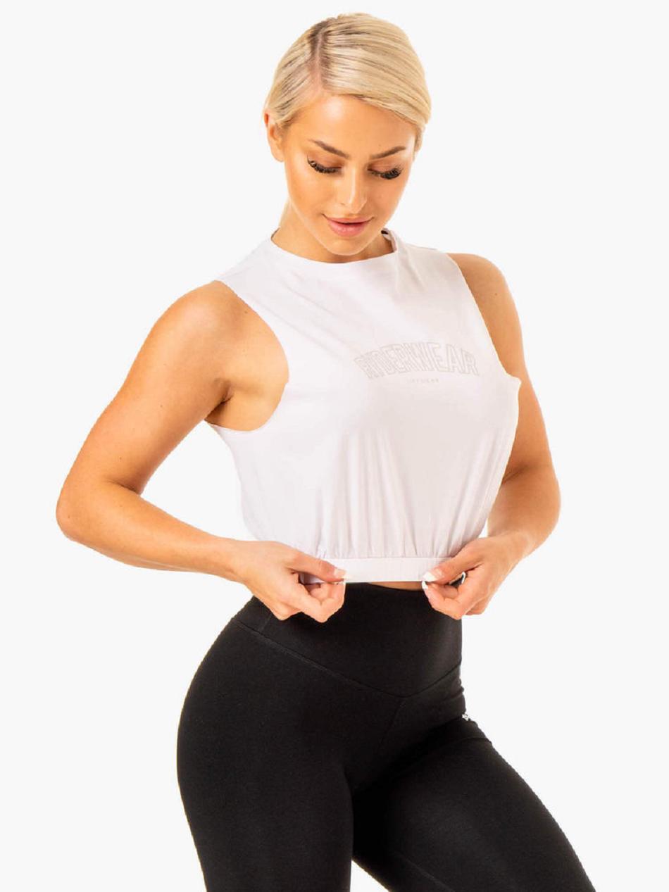 White Women\'s Ryderwear Boxer Muscle Tank Top | 60FE17294