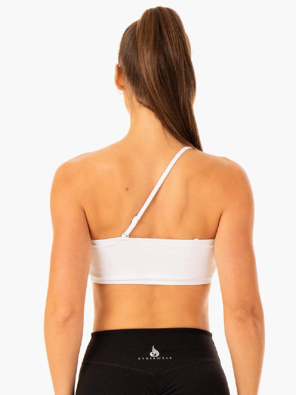 White Women's Ryderwear Convertible Bandeau Sports Bras | G2T43820