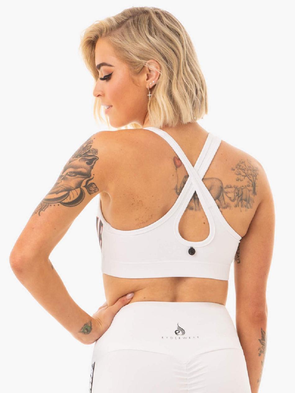 White Women's Ryderwear Courtside Sports Bras | NG5367424