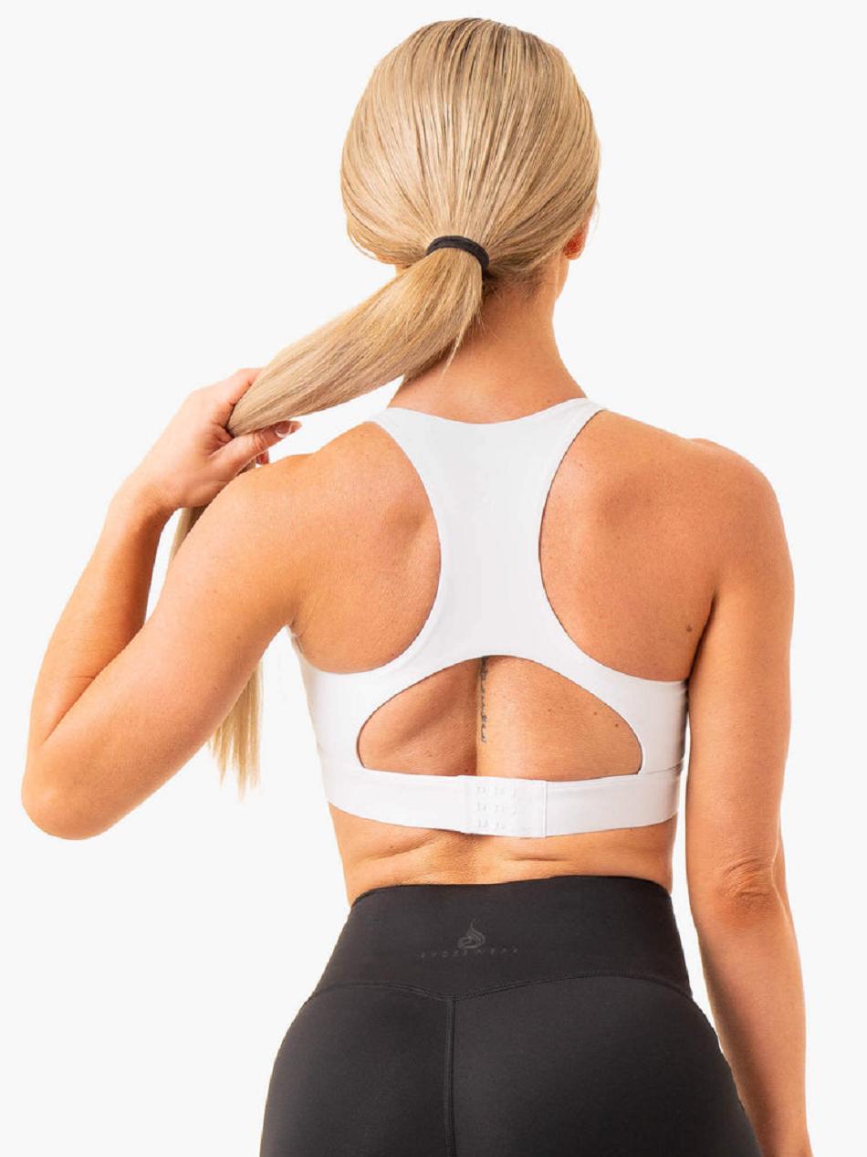 White Women's Ryderwear Critical High Impact Sports Bras | 54ES44415