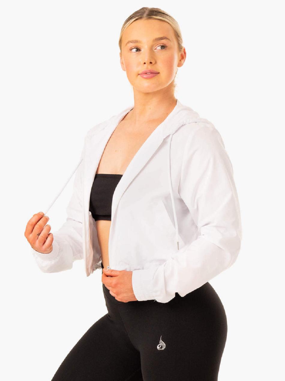 White Women's Ryderwear Element Windbreaker Top | 68YR20042