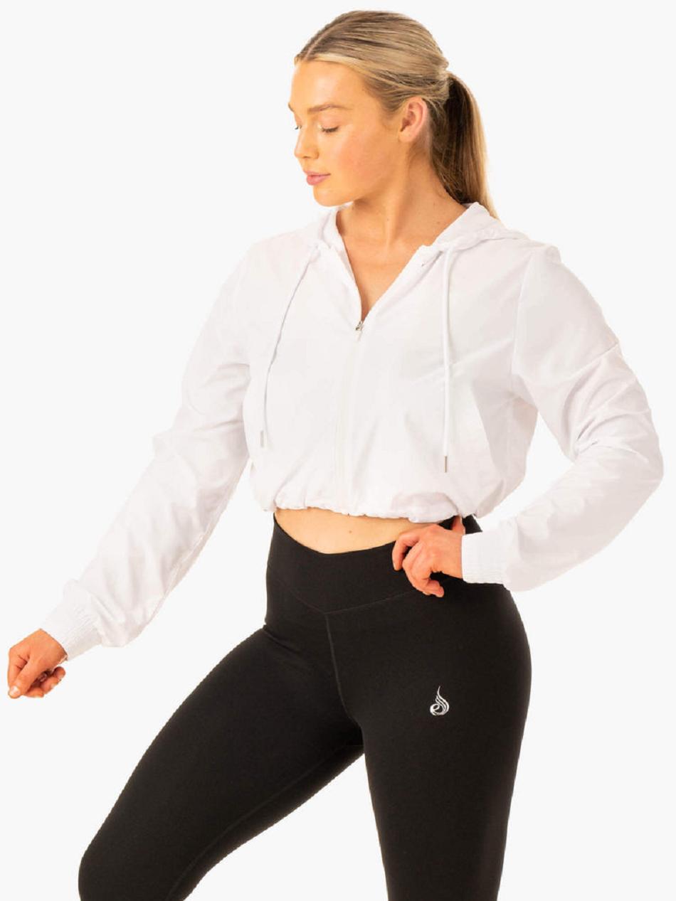 White Women's Ryderwear Element Windbreaker Top | 68YR20042