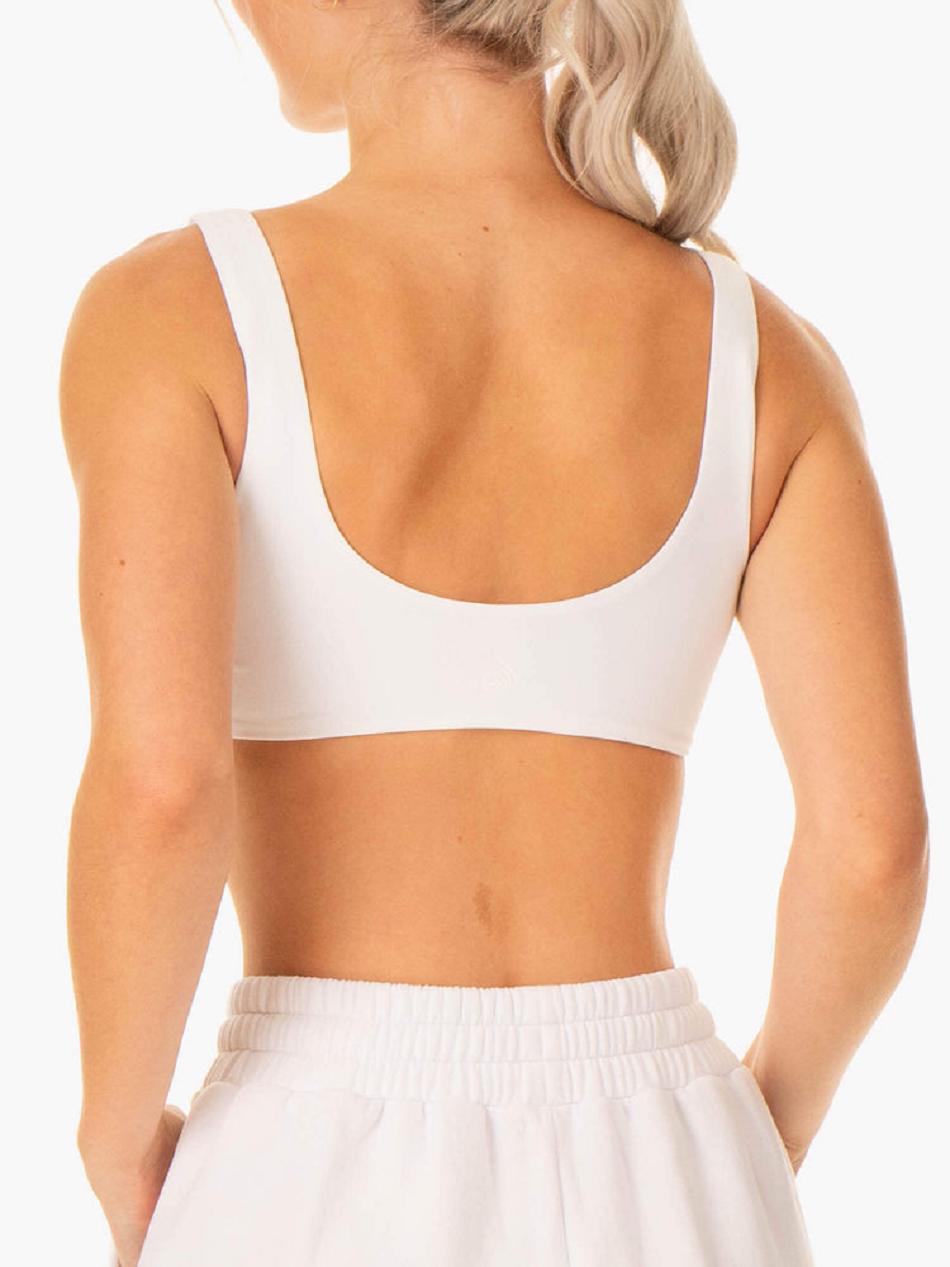 White Women's Ryderwear Elevate Lounge Bra Sports Bras | 107Y16688