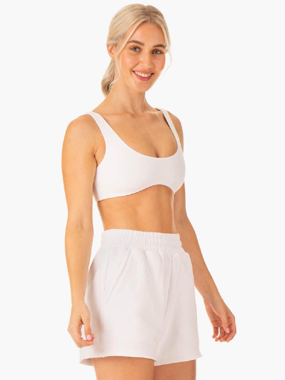 White Women's Ryderwear Elevate Lounge Bra Sports Bras | 107Y16688