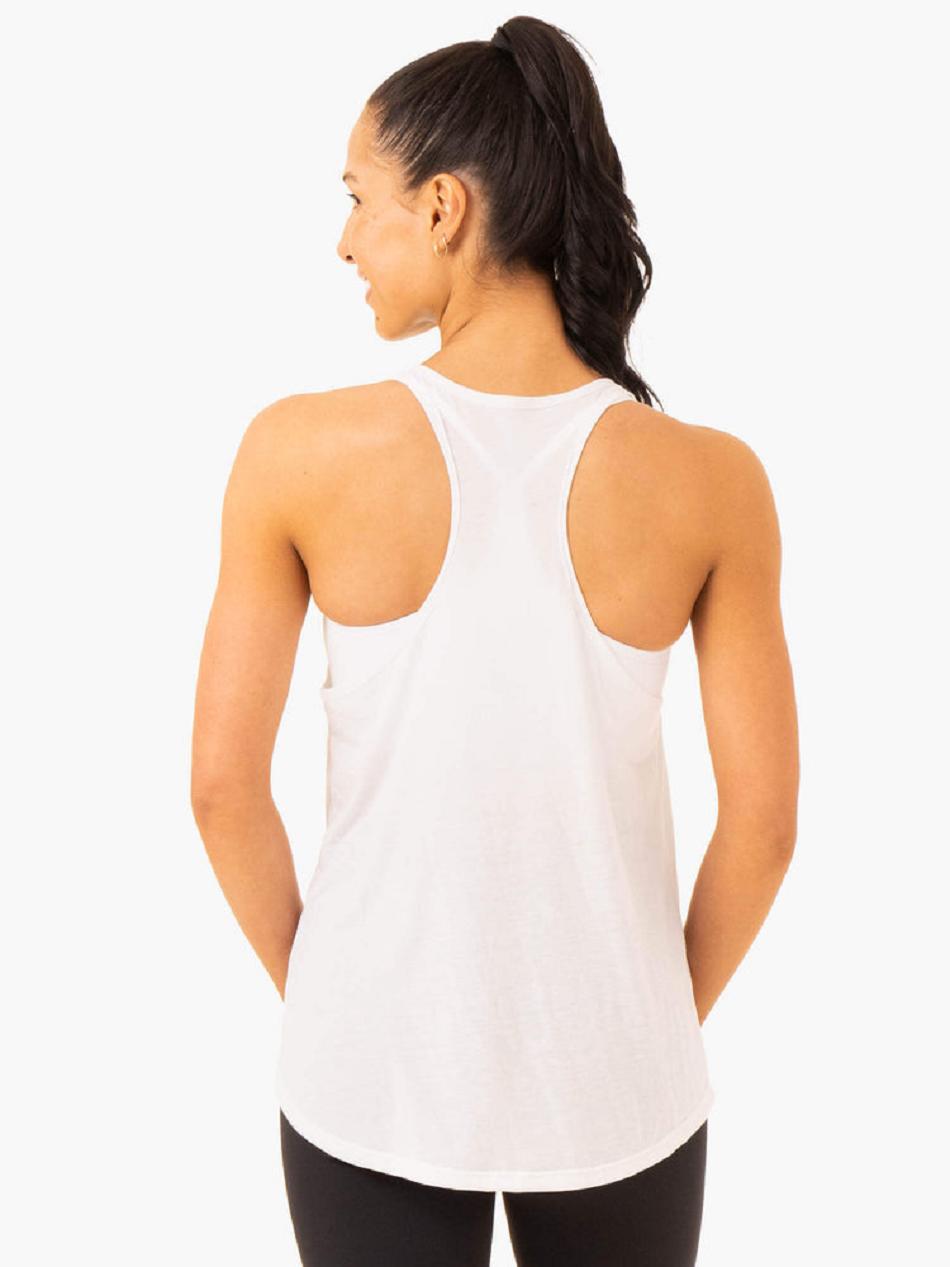 White Women's Ryderwear Elevate Singlet Tanks | 71HF39283