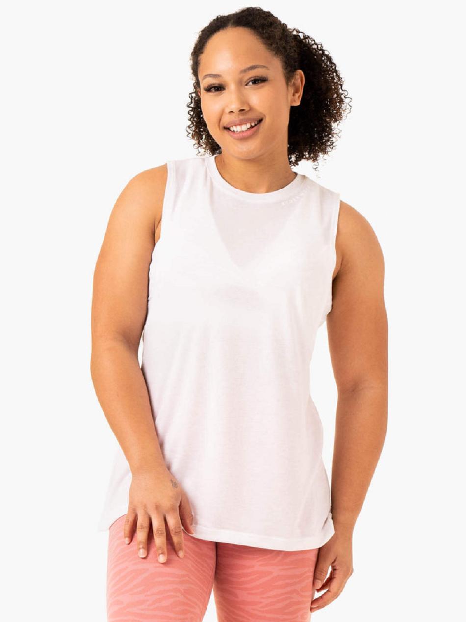 White Women\'s Ryderwear Emerge Training Tanks | DF6469832