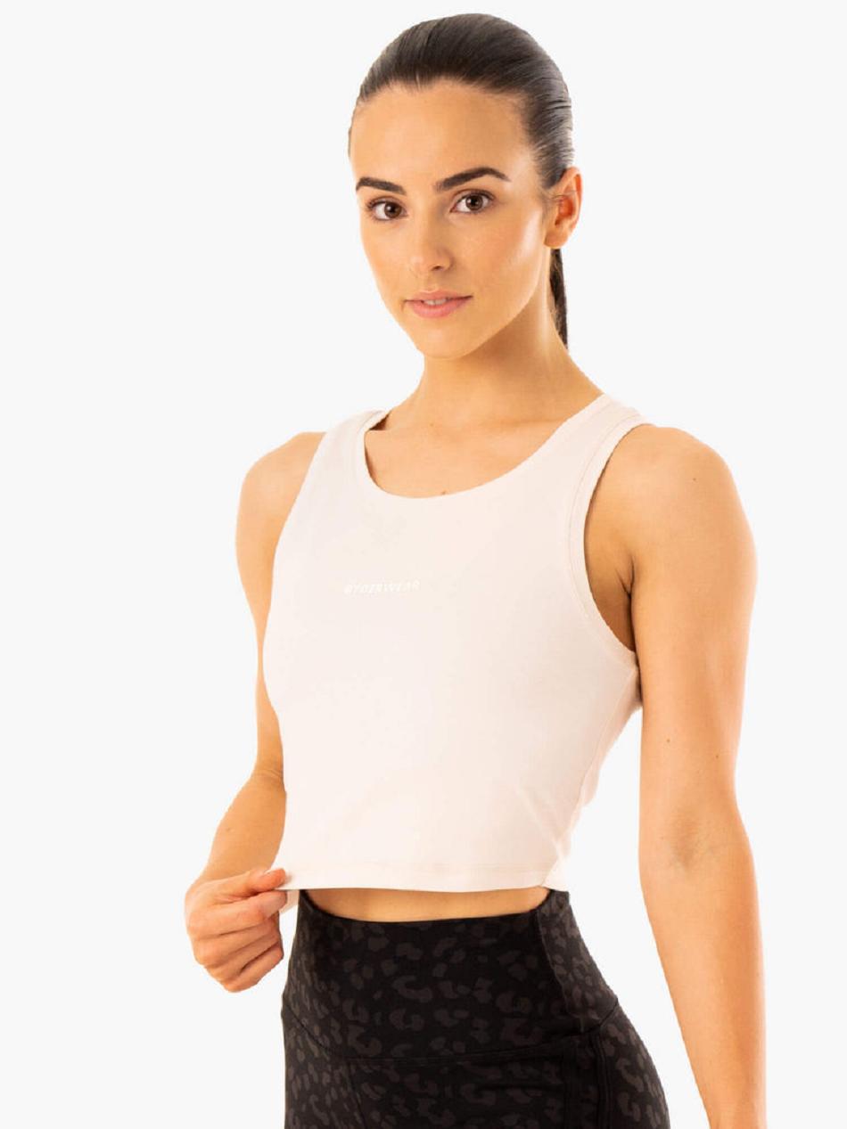 White Women's Ryderwear Evolution Cotton Tanks | DF6797679