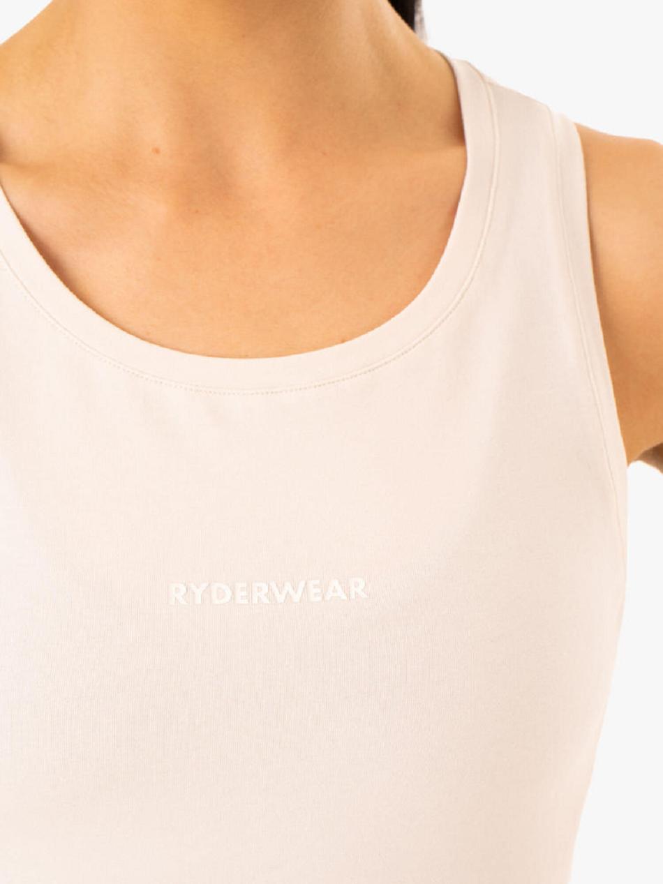 White Women's Ryderwear Evolution Cotton Tanks | DF6797679