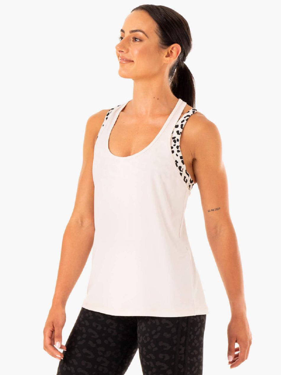 White Women's Ryderwear Evolution Racer Tanks | 6D6514079