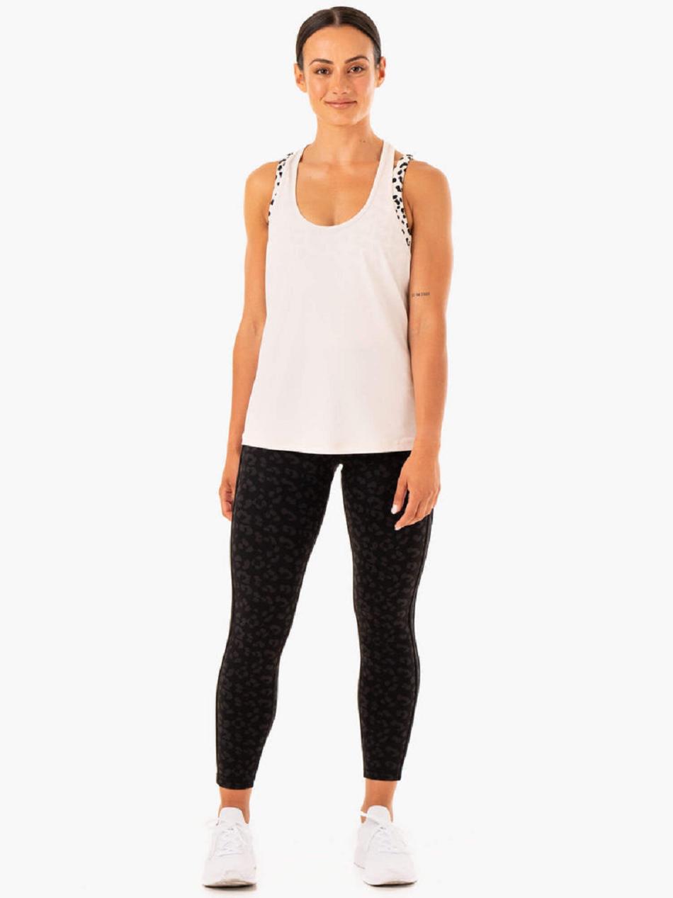 White Women's Ryderwear Evolution Racer Tanks | 6D6514079