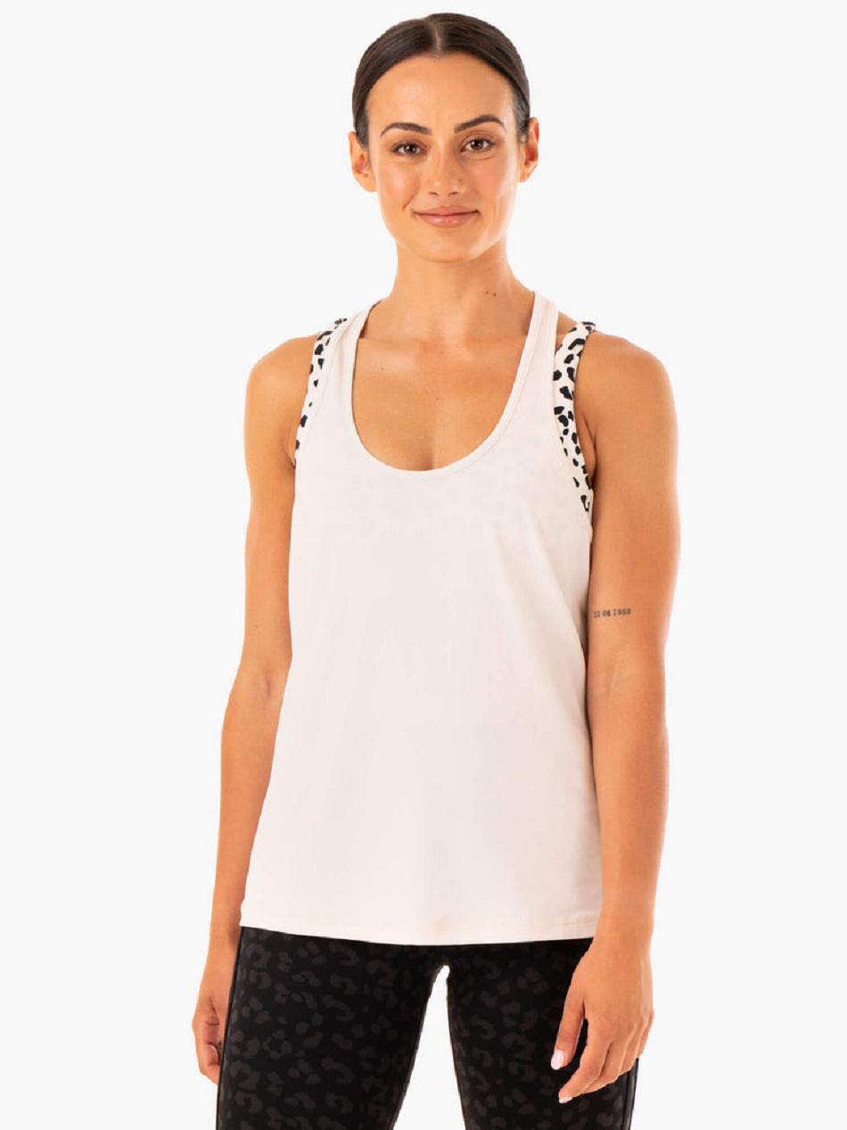 White Women\'s Ryderwear Evolution Racer Tanks | 6D6514079