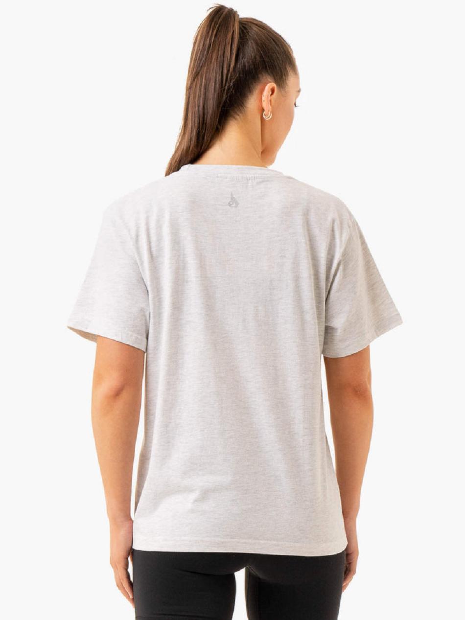 White Women's Ryderwear Icon Oversized T-shirt | 144DF23411