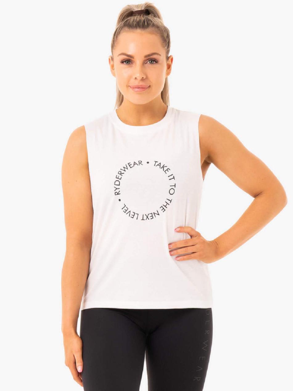 White Women\'s Ryderwear Ladies Baller Tanks | 67U6774054