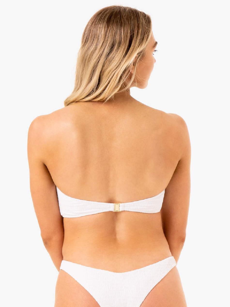 White Women's Ryderwear Paradise Bandeau Bikini Top Swimwear | 76FV55222