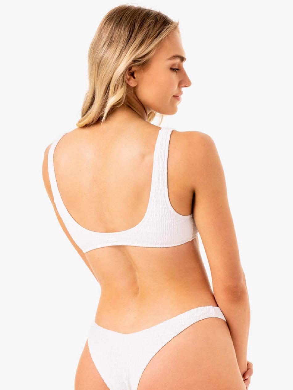 White Women's Ryderwear Paradise Scoop Bikini Top Swimwear | SF7597824