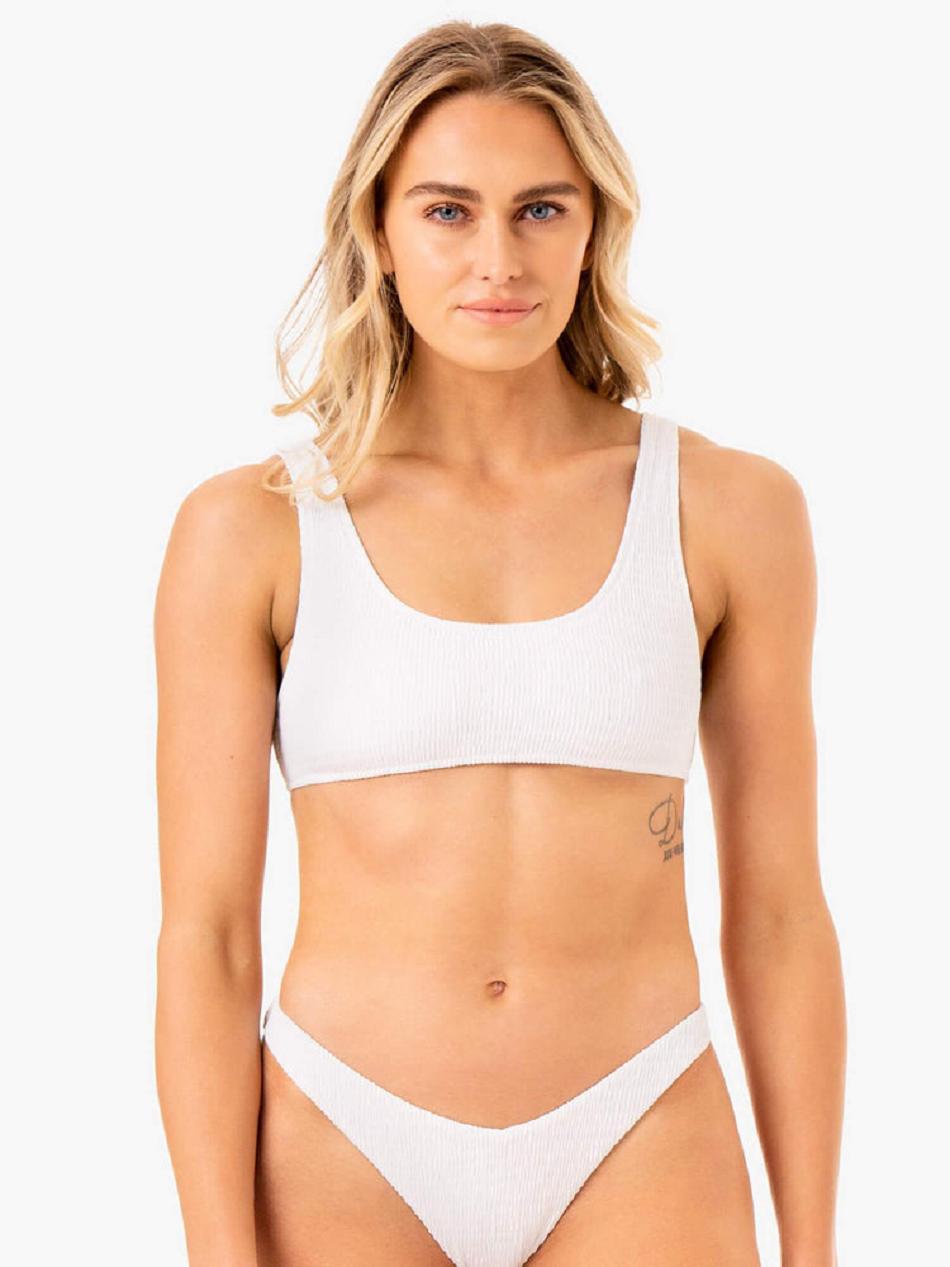 White Women\'s Ryderwear Paradise Scoop Bikini Top Swimwear | SF7597824