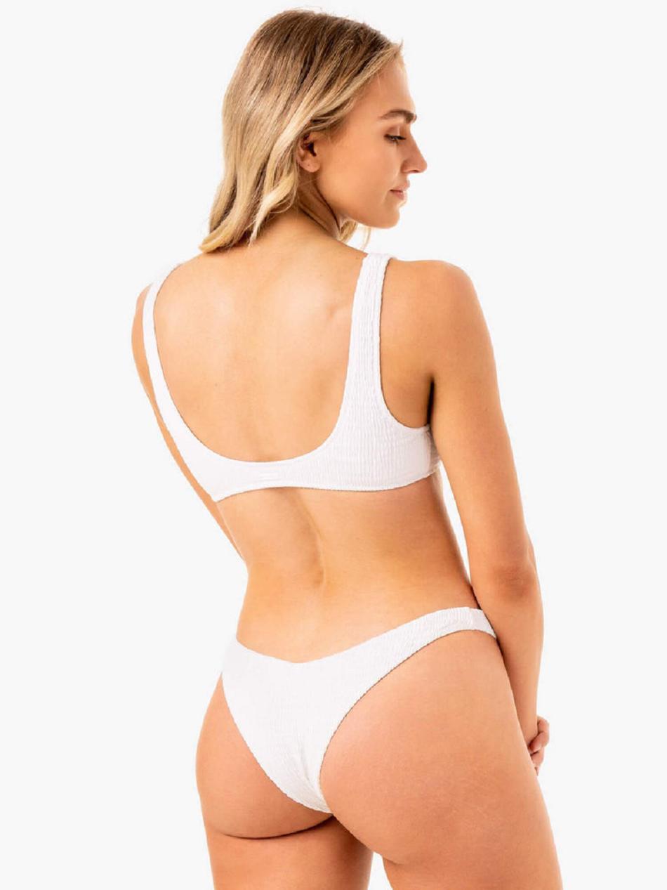 White Women's Ryderwear Paradise V Bikini Bottom Swimwear | DF7942445