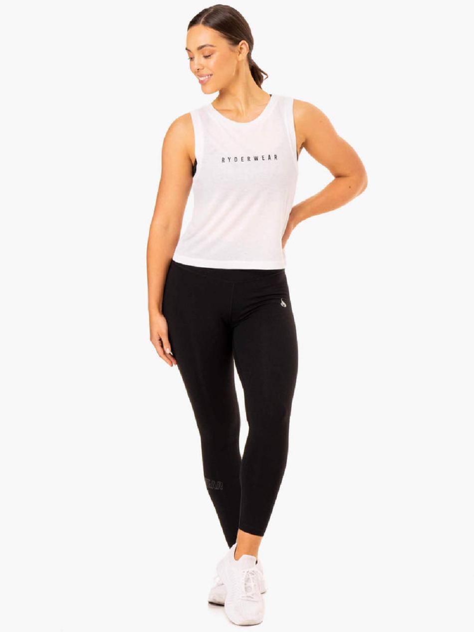 White Women's Ryderwear Replay Tank Top | 63JS39552