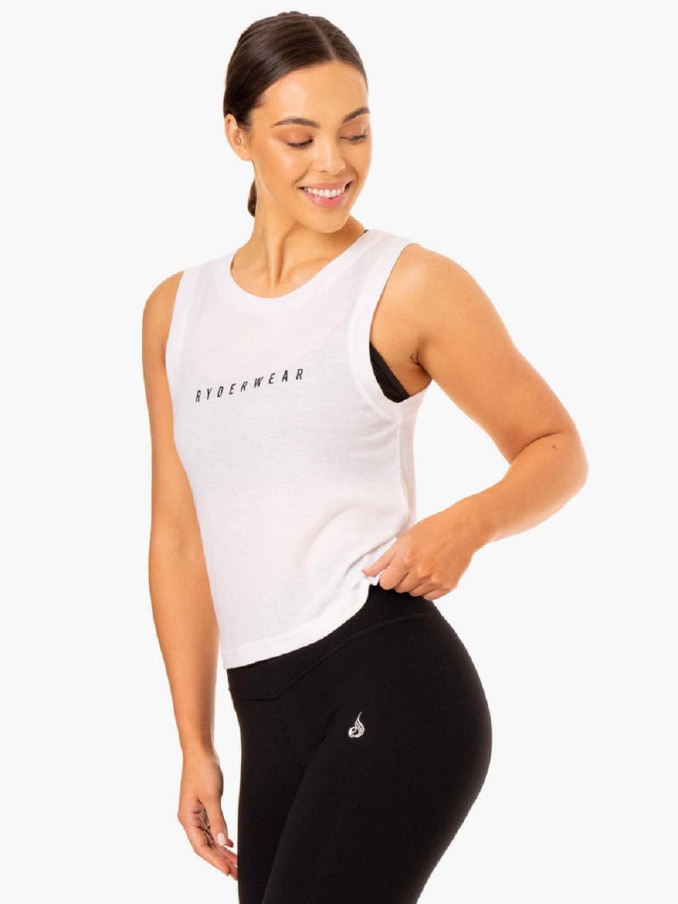 White Women's Ryderwear Replay Tanks | 67RT93524