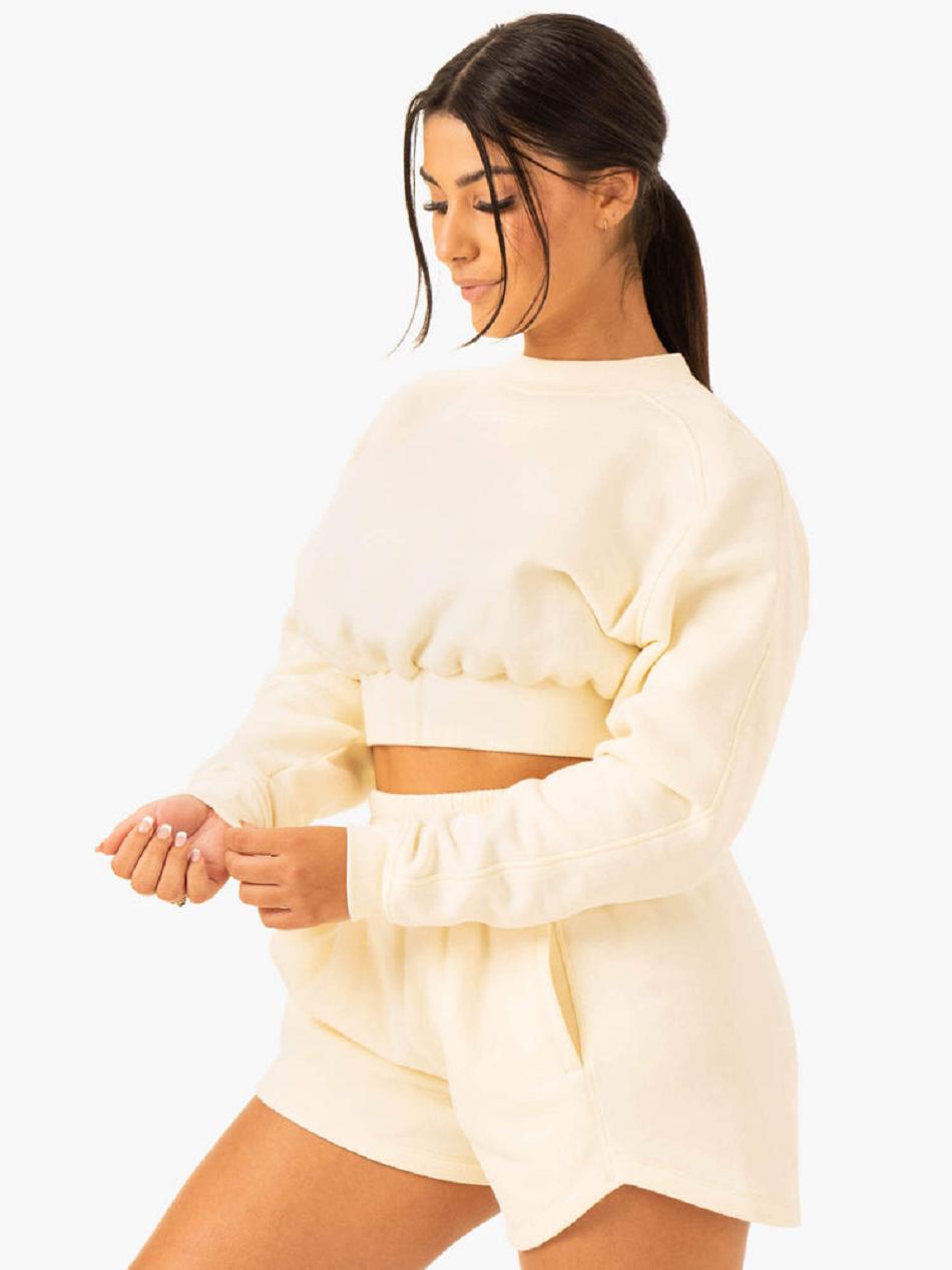 White Women's Ryderwear Sideline Sweater Top | 67KR95104