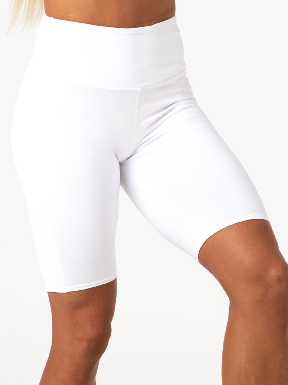 White Women's Ryderwear Staples Bike Shorts | 53HF58547