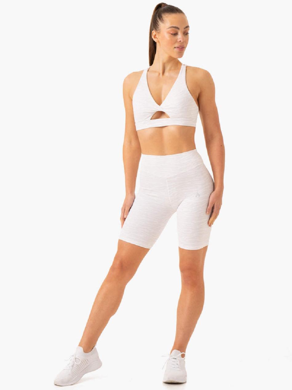 White Women's Ryderwear Transform Mid Length Shorts | 112J67961