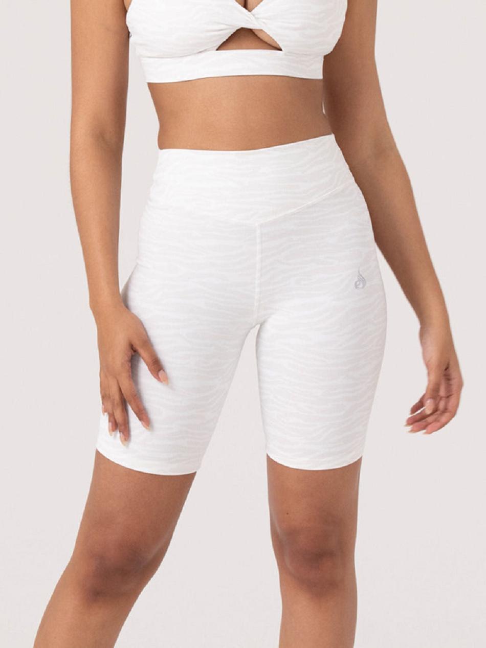 White Women\'s Ryderwear Transform Mid Length Shorts | 112J67961