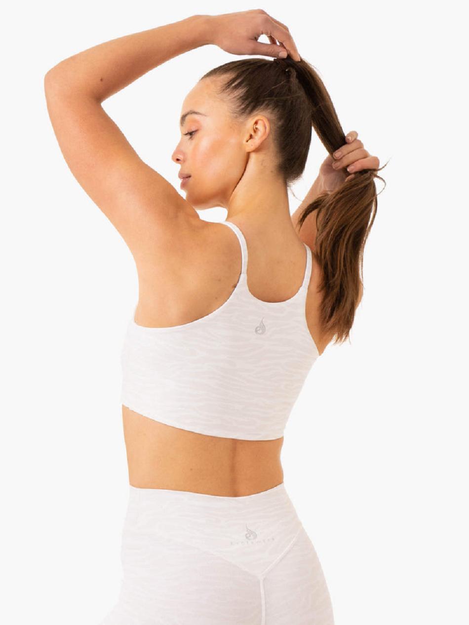 White Women's Ryderwear Transform Reversible Sports Crop Top | HY6723491