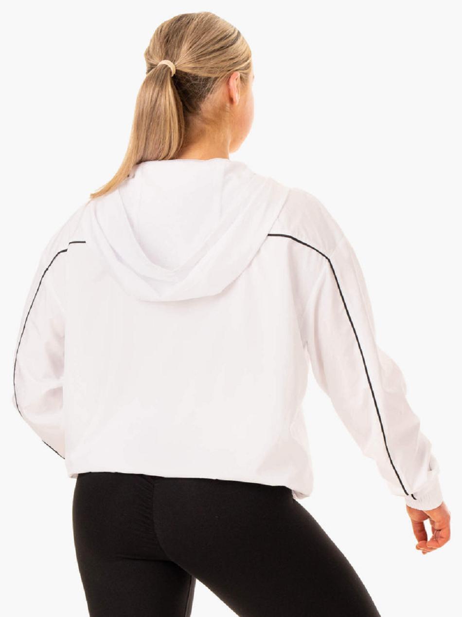 White Women's Ryderwear Ultimate Windbreaker Top | 65SB80131