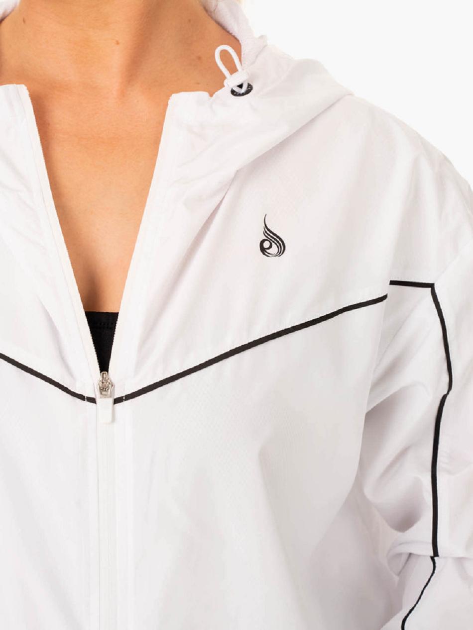 White Women's Ryderwear Ultimate Windbreaker Top | 65SB80131