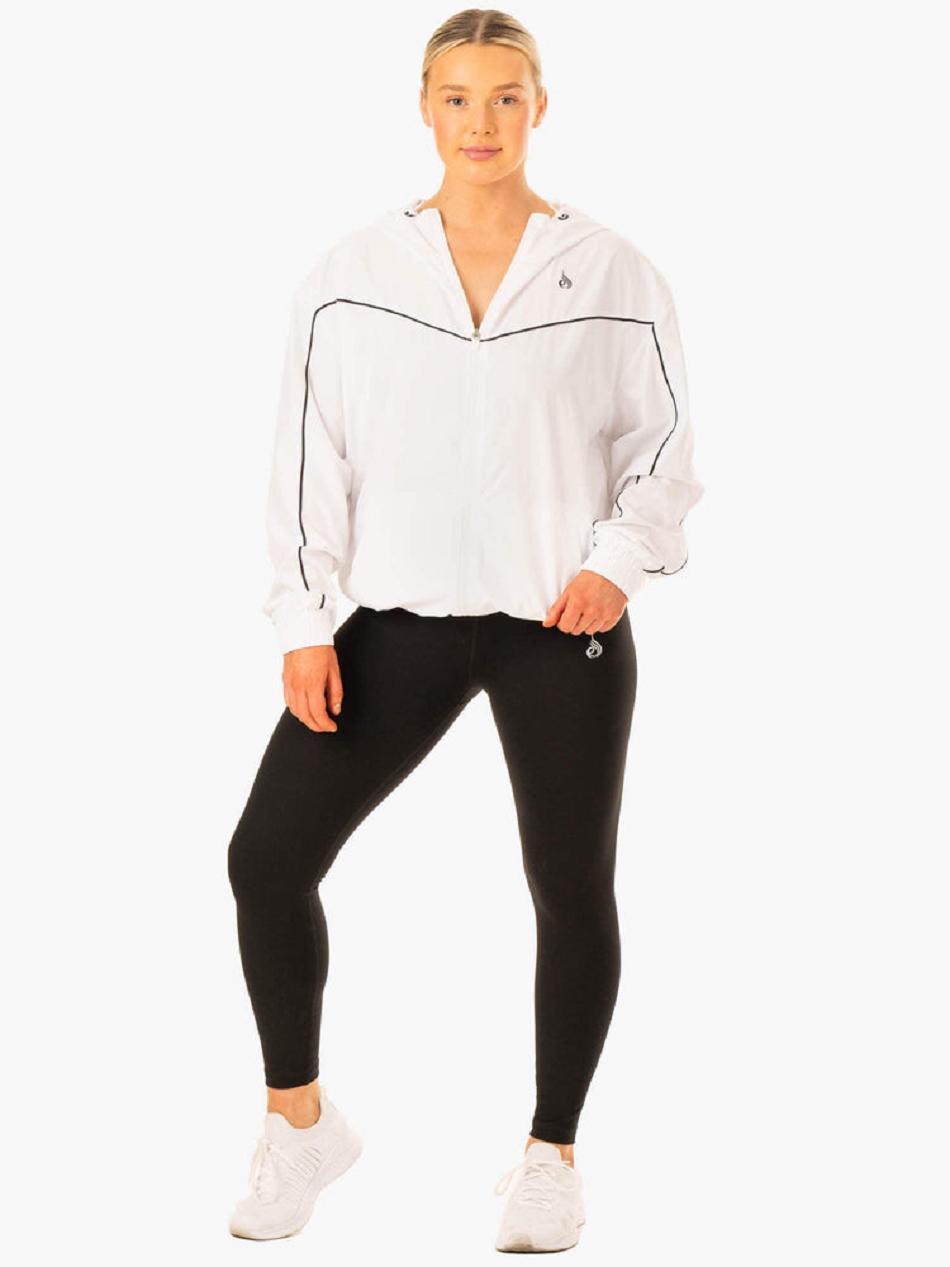 White Women's Ryderwear Ultimate Windbreaker Top | 65SB80131