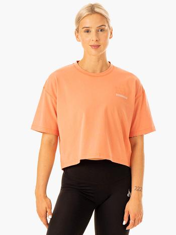 Beige Women's Ryderwear Edit T-Shirt Top | 626Y15076