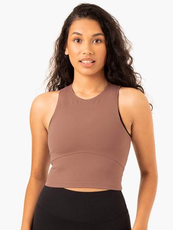 Beige Women's Ryderwear NKD Refine Tank Top | REH19719