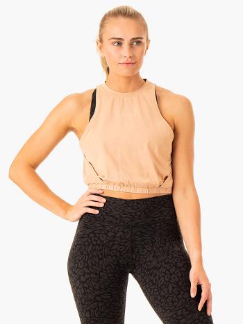 Beige Women's Ryderwear Rotation Tank Top | DF6732792