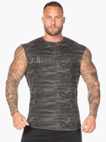 Black / Camo Men's Ryderwear Camo Fleece Tanks | REH75343