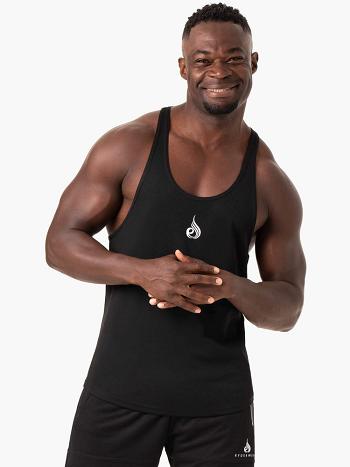 Black Men's Ryderwear Define Mesh T-Back Tanks | XG8276214