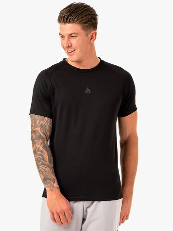 Black Men's Ryderwear Enhance T-Shirt Top | 159G37006