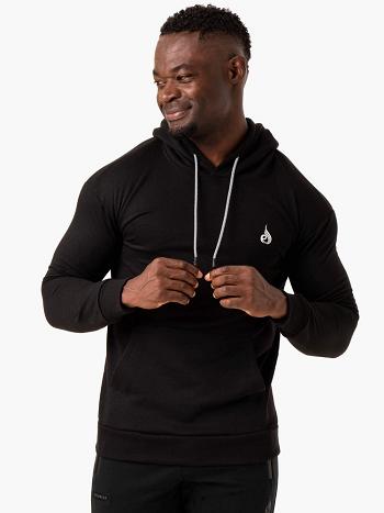 Black Men's Ryderwear Impact Pullover Hoodie Top | RFD70610