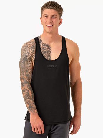 Black Men's Ryderwear Optimal Mesh T-Back Tanks | V8F30901