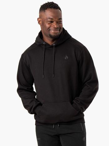 Black Men's Ryderwear Reset Pullover Hoodie Top | 125S96726