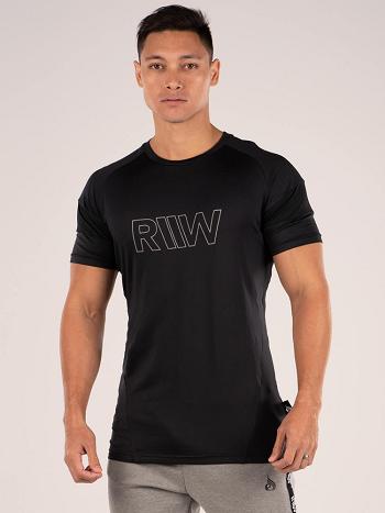 Black Men's Ryderwear Shield T-Shirt Top | 85NG99995