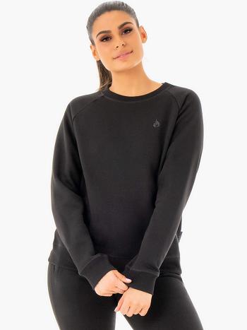 Black Women's Ryderwear Adapt Boyfriend Sweaters | 110S12658