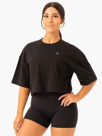 Black Women's Ryderwear Balance Oversized T-shirt | 142G63822