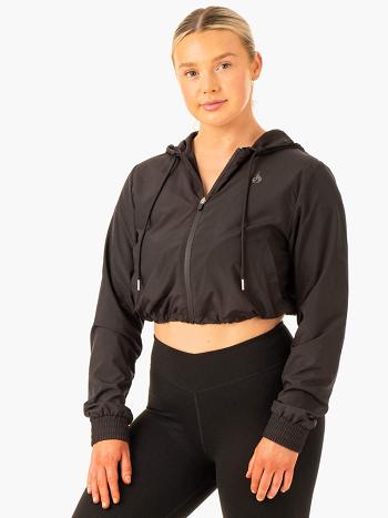 Black Women's Ryderwear Element Windbreaker Hoodie | 6Y7518022