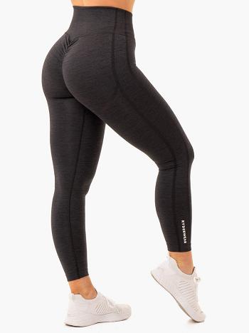 Black Women's Ryderwear Enhance Scrunch Bum Leggings Seamless | FG26832